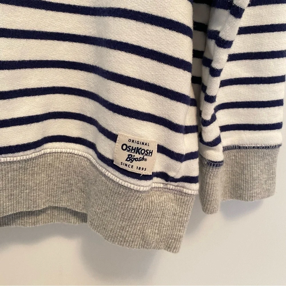 OshKosh B'gosh Boy's Long Sleeve Navy & White Stripe Top Size 7